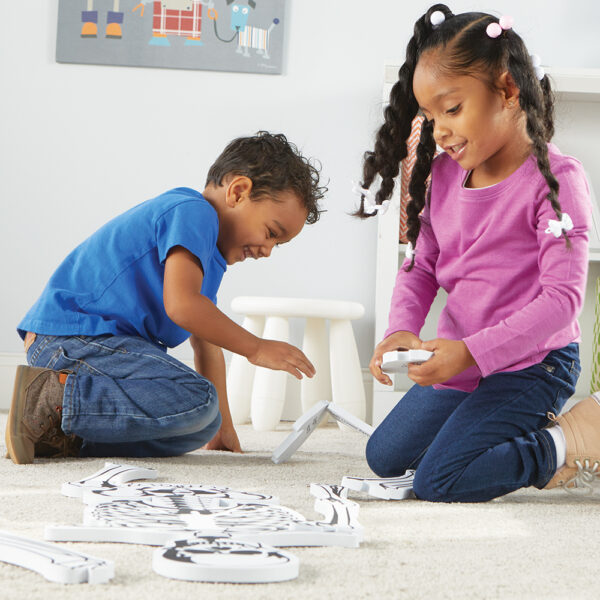 Learning Resources Skeleton Foam Floor Puzzle, 122cm Tall Human Body Learning Toy for Kids, 15 Soft Foam Pieces with Bone Names on Reverse, Educational Anatomy Puzzle for Early Learners