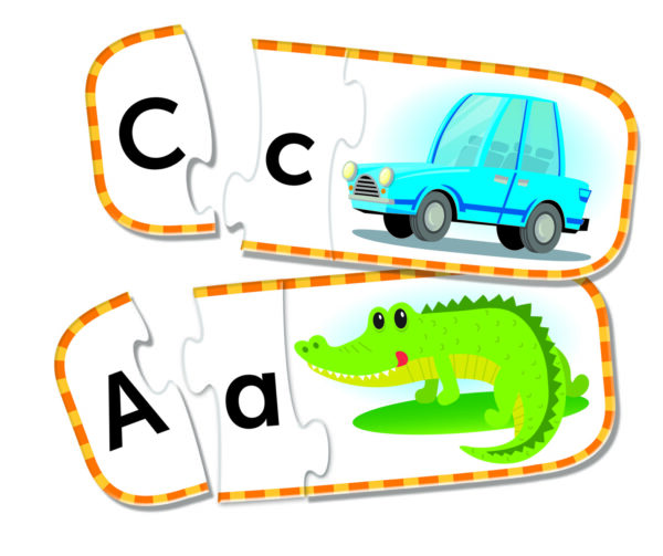 Learning Resources Upper and Lowercase Alphabet Puzzle Cards, 26 Self-Correcting Three-Piece Puzzles for Preschool Learning, Ages 4 Plus