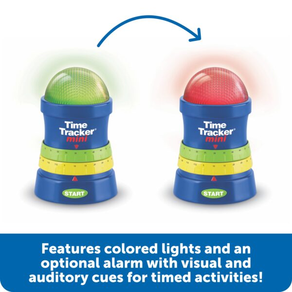 Learning Resources Time Tracker Mini, Visual and Auditory Timer for Kids with Adjustable Volume and Multiple Functions (Ages 3+)