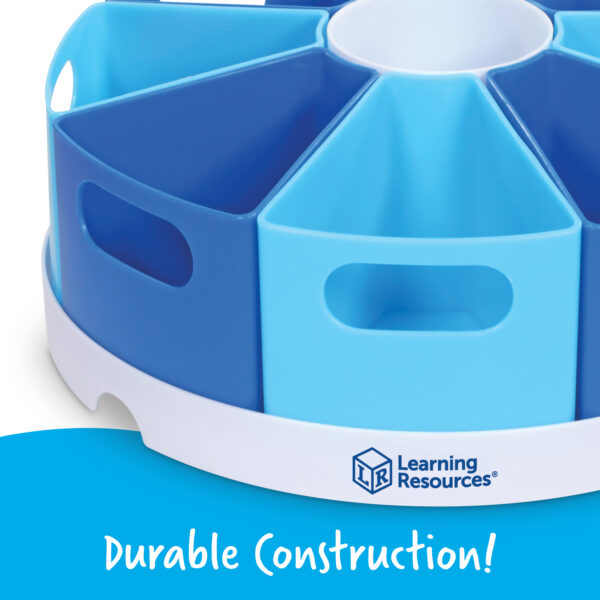 Learning Resources Create-a-Space Storage Centre, Desk Organiser with 8 Removable Containers, Classroom, Home, or Office Supplies Storage, 30cm Diameter Tray, Ages 3+