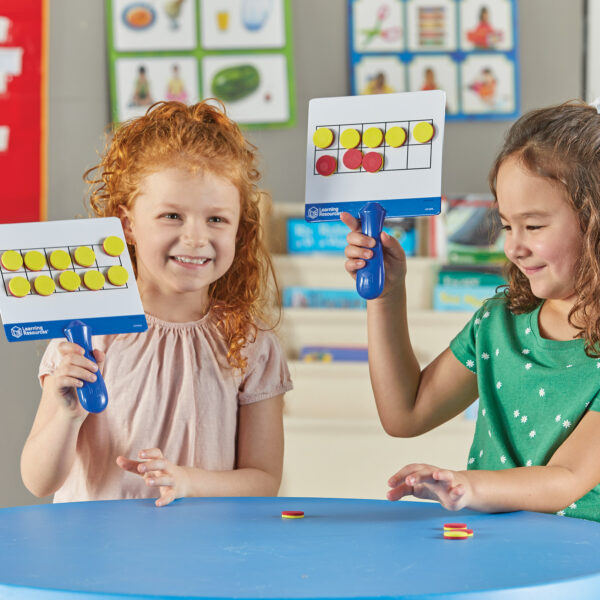 Learning Resources Magnetic Ten Frame Answer Boards, Set of 4 Double-Sided Boards with 100 Magnetic Disks, Early Maths Learning for Ages 5 Plus
