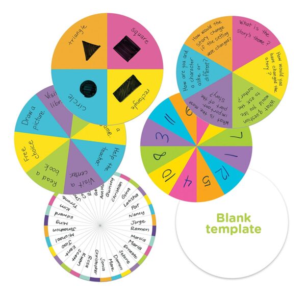 Learning Resources Jumbo Magnetic Spinner, Customizable Spin Wheel for Classroom Activities, Front of Class Resource, Includes 3 Double-Sided Cards, Teacher Guide, Ideal for Ages 3+