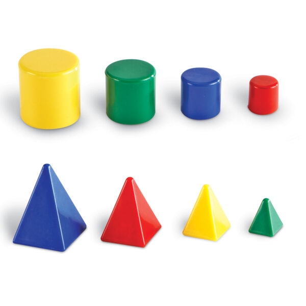 Learning Resources Mini GeoSolids, Set of 32, Ages 5+, Hands-On 3D Geometry Shapes for Early Math Skills