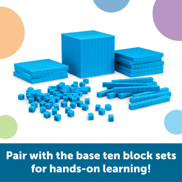 Learning Resources Giant Magnetic Base Ten Set, Classroom Demonstration Kit for Teaching Place Value, Fractions, and Decimals, 131-Piece Maths Manipulative Set