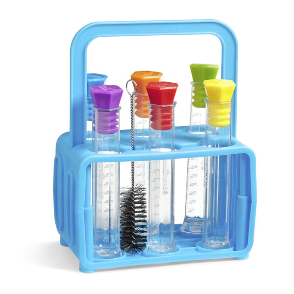 Learning Resources hand2mind Test Tube Set, Science Lab Kit for Kids with Stand, Stoppers, and Activity Guide, Ages 5+