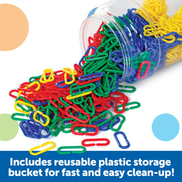 Learning Resources Link ‘N’ Learn Links, Set of 500 Colourful Plastic Links for Early Maths & Fine Motor Skills, Sorting, Counting & Patterning, Includes Activity Guide, Ages 3+