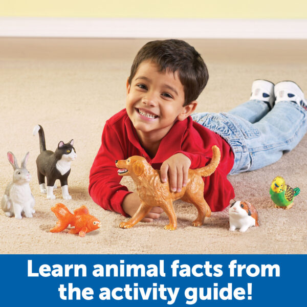 Learning Resources Jumbo Pets Toy Set, 6-Piece Realistic Pet Animal Figures for Kids Imaginative Play and Early Learning