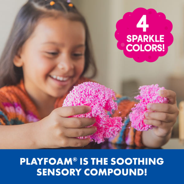 Learning Resources Playfoam Sparkle 4-Pack, Mess-Free, Non-Toxic Sensory Play Foam, Never Dries Out, Fine Motor Skill Development for Kids