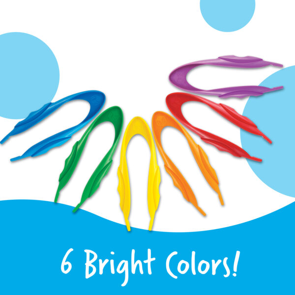 Learning Resources Primary Science Jumbo Tweezers (Set of 12), Develops Fine Motor Skills, Brightly Colored, Ergonomic Grip, Ideal for Young Learners, Ages 5+