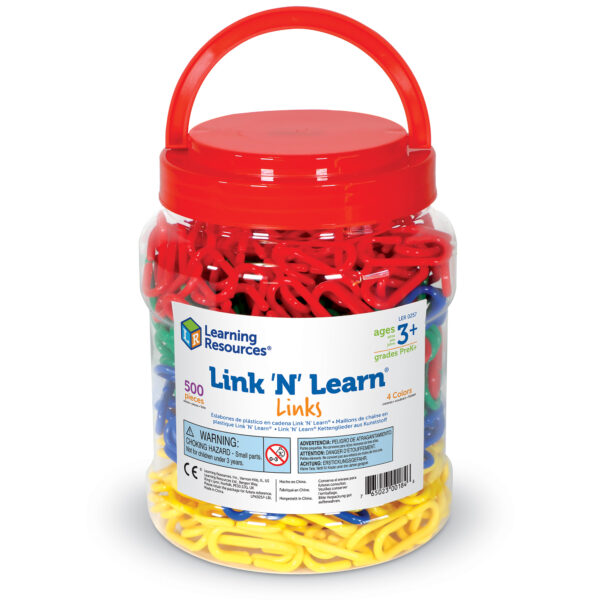 Learning Resources Link ‘N’ Learn Links, Set of 500 Colourful Plastic Links for Early Maths & Fine Motor Skills, Sorting, Counting & Patterning, Includes Activity Guide, Ages 3+