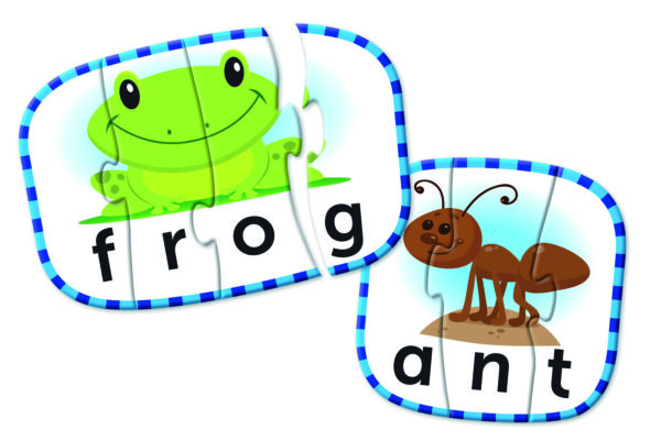 Learning Resources Spelling Puzzle Cards, 20 Self-Correcting Word Puzzles for Preschool and Early Literacy Skills, Ages 4+