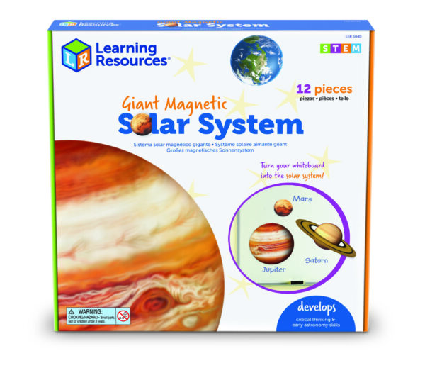 Learning Resources Giant Magnetic Solar System, Full-Colour, Realistic Solar System Magnets for Whiteboard Demonstrations, Includes Planets, Pluto, Moon, Asteroid Belt & Activity Guide, For Kids Ages 5+
