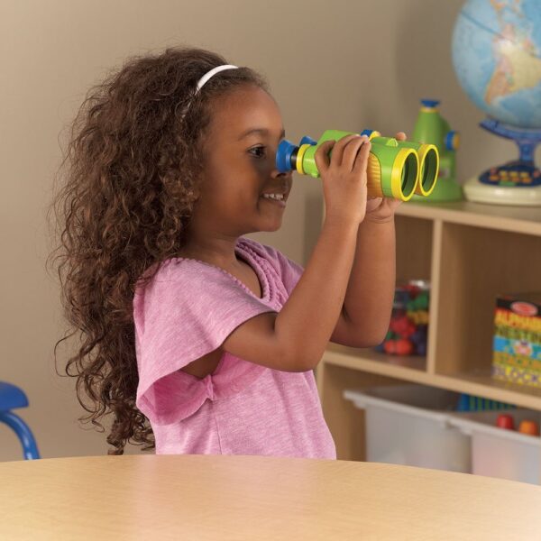 Learning Resources Primary Science Big View Binoculars, 6x Magnification, Easy-Turn Focusing Wheel, Durable Plastic Design with Breakaway Lanyard, Perfect for Outdoor Exploration, Ages 3+