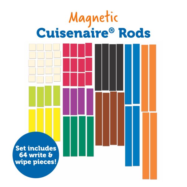 Learning Resources Giant Magnetic Cuisenaire Rods, Classroom Demonstration Set, 64 Oversized Magnetic Maths Pieces for Teaching Numeracy