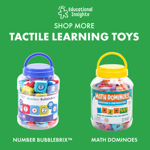 Learning Resources Alphabet BubbleBrix, Sensory Fidget ABC Learning Bricks, 42 Interlocking Alphabet Bricks in Carry Bucket, Ages 3+