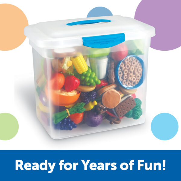 Learning Resources New Sprouts Classroom Play Food Set, 100-Piece Pretend Play Food, Soft & Chunky Plastic, Imaginative Role Play Toy, Develops Early Language & Social Skills, Ages 2+