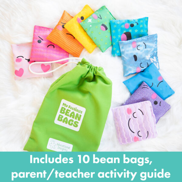 Learning Resources My Feelings Bean Bags, Set of 10 Tactile Emotion Bean Bags, Social Emotional Learning for Kids, Develops Vocabulary, Motor Skills & Sensory Awareness, Includes Activity Guide & Storage Bag, Ages 3+