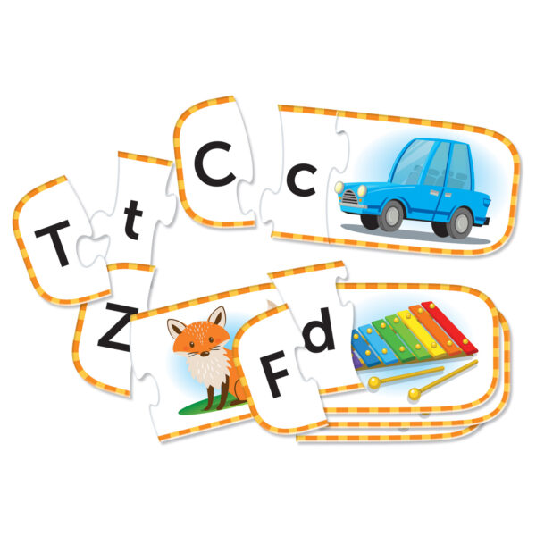 Learning Resources Upper and Lowercase Alphabet Puzzle Cards, 26 Self-Correcting Three-Piece Puzzles for Preschool Learning, Ages 4 Plus