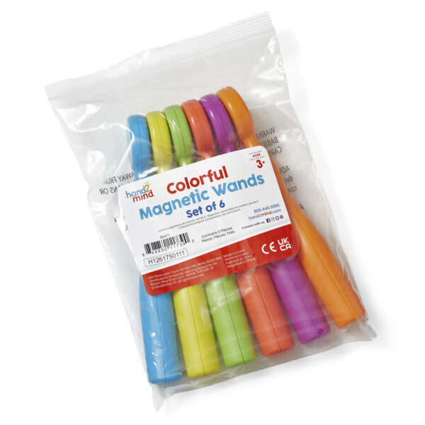 Learning Resources Colourful Magnetic Wands, Set of 6, Early Literacy & STEM Magnet Toys, Ages 3+