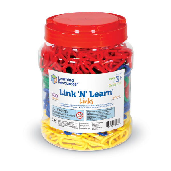 Learning Resources Link ‘N’ Learn Links, Set of 500 Colourful Plastic Links for Early Maths & Fine Motor Skills, Sorting, Counting & Patterning, Includes Activity Guide, Ages 3+