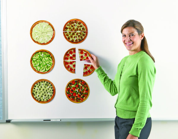 Learning Resources Magnetic Pizza Fractions, Hands-On Fraction Learning Tool, Includes Whole, Halves, Thirds, Quarters, Sixth and Eighth Fractions, Ideal for Demonstrations, Includes Activity Guide, For Ages 6+