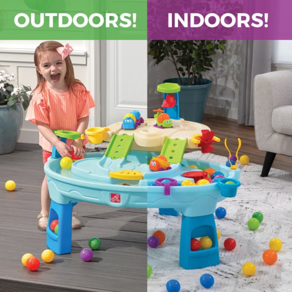 Step2 Ball Buddies Adventure Center, Indoor and Outdoor Water Table, Activity Toy with Helicopter, Boat, Train, Dump Truck and Other AccessoriesSuitable for Kids both Boys and Girls Aged 18m and Above