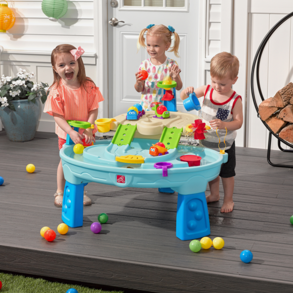 Step2 Ball Buddies Adventure Center, Indoor and Outdoor Water Table, Activity Toy with Helicopter, Boat, Train, Dump Truck and Other AccessoriesSuitable for Kids both Boys and Girls Aged 18m and Above