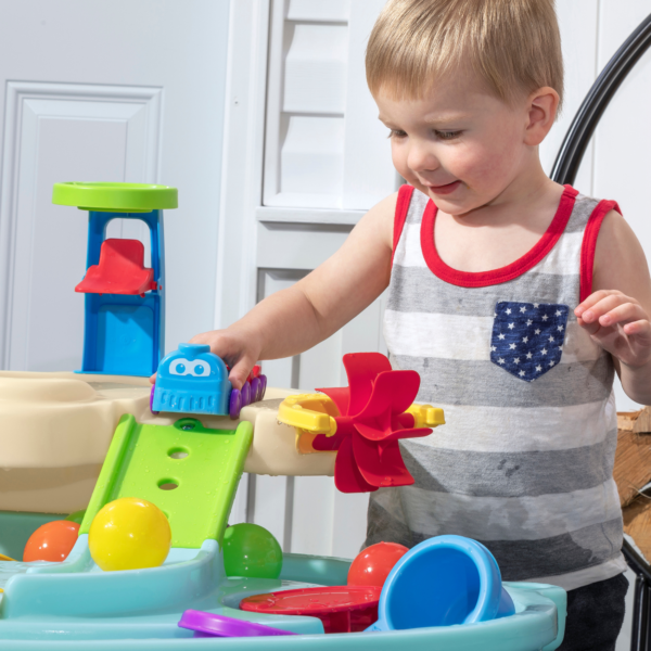 Step2 Ball Buddies Adventure Center, Indoor and Outdoor Water Table, Activity Toy with Helicopter, Boat, Train, Dump Truck and Other AccessoriesSuitable for Kids both Boys and Girls Aged 18m and Above