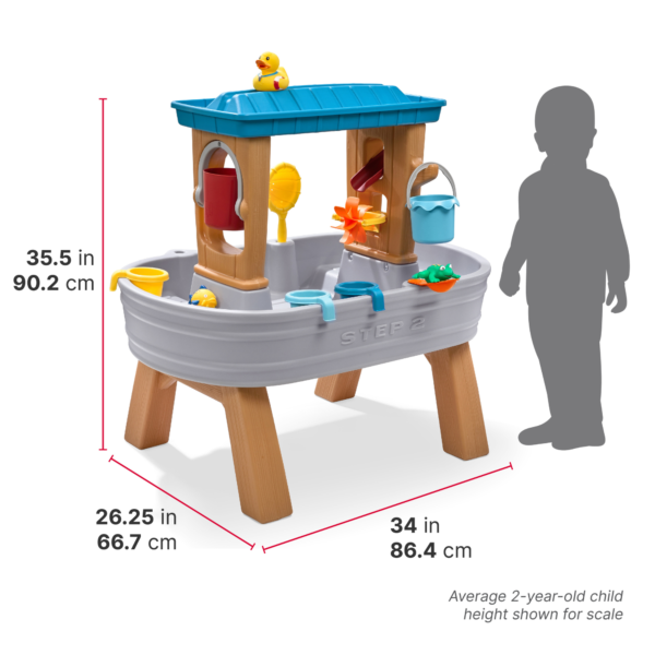 Step2 Rain Showers Splash Tub, Outdoor Water Table, Activity Toy with Double Sided Rain Shower Wall, 10 Piece Accessories Set, Backyard Activity Centre,  Suitable for Boys and Girls Aged 18m+