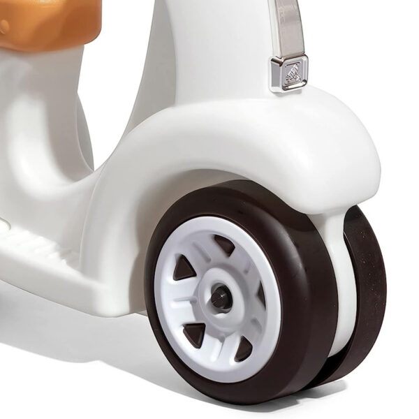 Step2 Kids Ride Along Scooter, Single Seater Easy to Store Ride On Toy with Rear Storage Slot, Suitable for Children both Boys and Girls Aged 18m and Above, White
