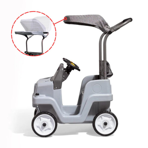 Step2 Side-By-Side SUV, Dual Seater Kids Push Car with Canopy, Easy to Store Ride On Toy with Seatbelt, Horn and Under Seat Storage, Suitable for Children both Boys and Girls Aged 18m and Above, Gray
