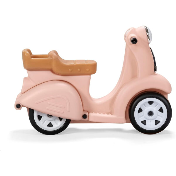 Step2 Kids Ride Along Scooter, Single Seater Easy to Store Ride On Toy with Rear Storage Slot, Suitable for Children both Boys and Girls Aged 18m and Above, Pink