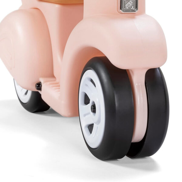 Step2 Kids Ride Along Scooter, Single Seater Easy to Store Ride On Toy with Rear Storage Slot, Suitable for Children both Boys and Girls Aged 18m and Above, Pink