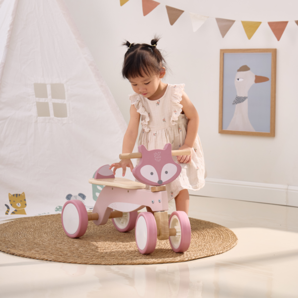 PolarB Wooden Trike for Toddlers with Safety Steering Lock and EVA Tyres – Ride-On Balance Bike for Ages 12 Months and Up – Develops Coordination and Gross Motor Skills