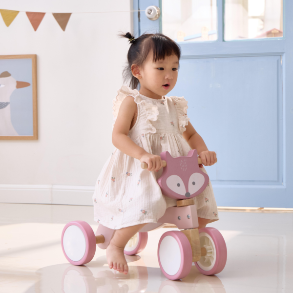 PolarB Wooden Trike for Toddlers with Safety Steering Lock and EVA Tyres – Ride-On Balance Bike for Ages 12 Months and Up – Develops Coordination and Gross Motor Skills