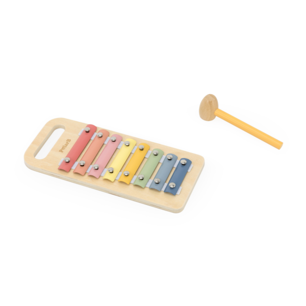 PolarB 2-in-1 Wooden Pounding Bench and Xylophone Musical Toy for Toddlers - Montessori-Inspired Sensory Toy for Ages 18 Months and Up