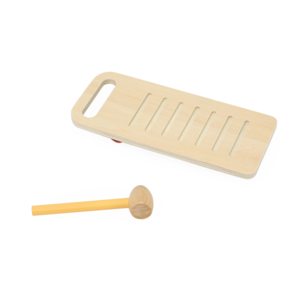 PolarB 2-in-1 Wooden Pounding Bench and Xylophone Musical Toy for Toddlers - Montessori-Inspired Sensory Toy for Ages 18 Months and Up