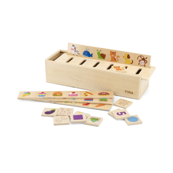 Viga Match & Sort, 52 Piece Mix & Match Puzzle, Montessori Wooden Toy, Develops Sensory, Cognitive & Fine Motor Skills, Non-Toxic & Eco-friendly Kids Educational Toy, Suitable for Children Aged 3Y+