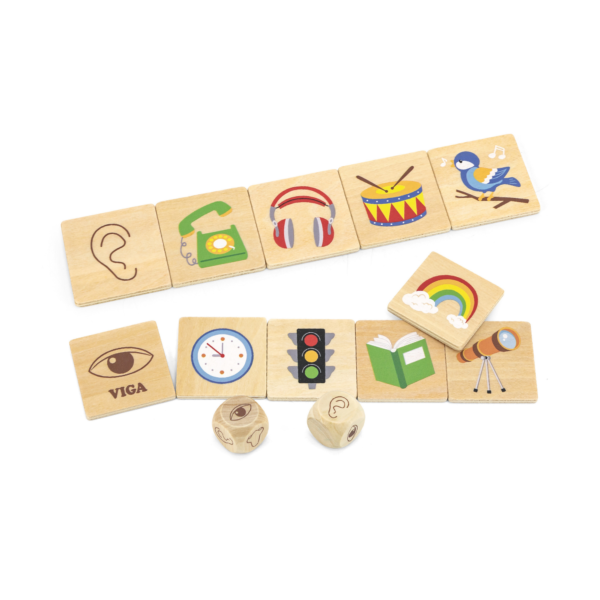 Viga Learning Senses, 35 Piece Mix & Match Puzzle, Montessori Wooden Toy, Develops Sensory, Cognitive & Fine Motor Skills, Non-Toxic & Eco-friendly Kids Educational Toy, for Boys & Girls 3Y+