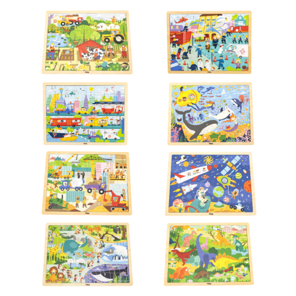 Viga City Transportation, 48 Piece Jigsaw Puzzle, Montessori Wooden Toy, Develops Sensory, Cognitive & Fine Motor Skills, Non-Toxic & Eco-friendly Kids Educational Toy, Suitable for Children Aged 3Y+