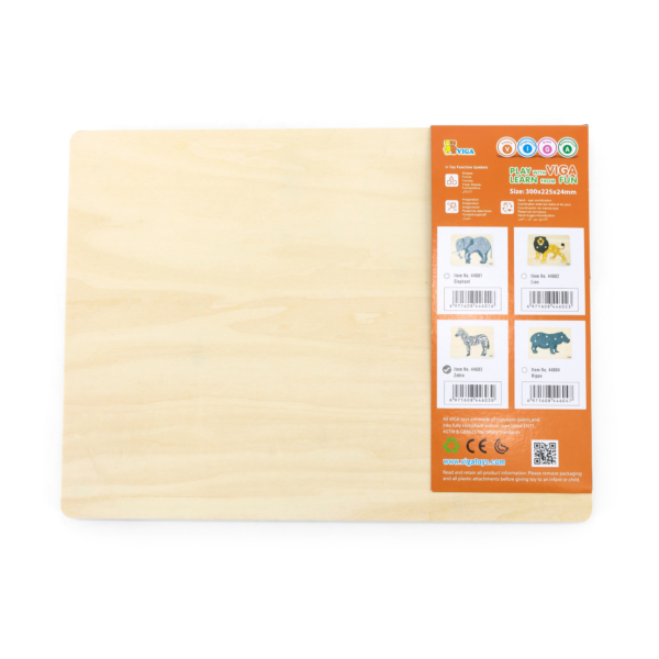 Viga Zebra, 8 Piece Knob Puzzle, Montessori Wooden Toy, Develops Sensory, Cognitive & Fine Motor Skills, Non-Toxic & Eco-friendly Kids Educational Toy, Suitable for Boys and Girls Aged 18M+