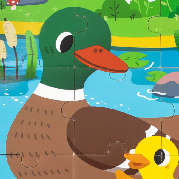 Viga Duck, 9 Piece Jigsaw Puzzle, Montessori Wooden Toy, Develops Sensory, Cognitive & Fine Motor Skills, Non-Toxic & Eco-friendly Kids Educational Toy, Suitable for Boys and Girls Aged 18M+