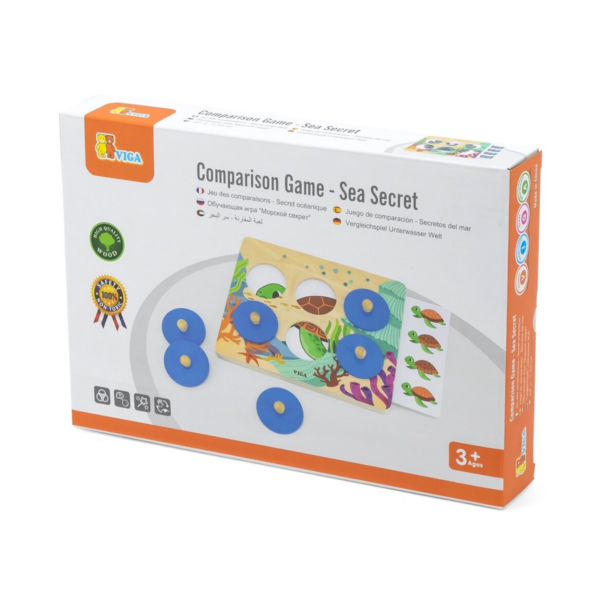 Viga Sea Secrets, Mix & Match, 10 Piece Knob Puzzle, Montessori Wooden Toy, Develops Sensory, Cognitive & Fine Motor Skills, Non-Toxic & Eco-friendly Kids Educational Toy, Suitable for Children 3Y+