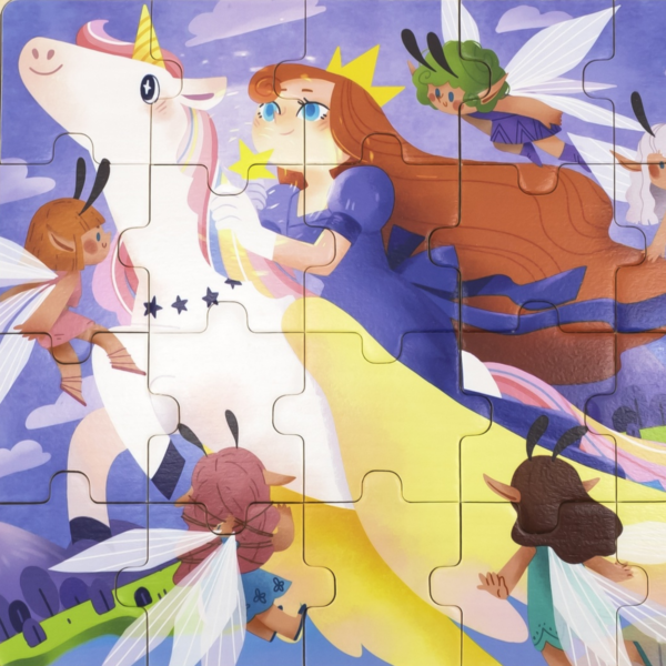 Viga Fairy Tale, 24 Piece Jigsaw Puzzle, Montessori Wooden Toy, Develops Sensory, Cognitive & Fine Motor Skills, Non-Toxic & Eco-friendly Kids Educational Toy, Suitable for Boys and Girls Aged 2Y+