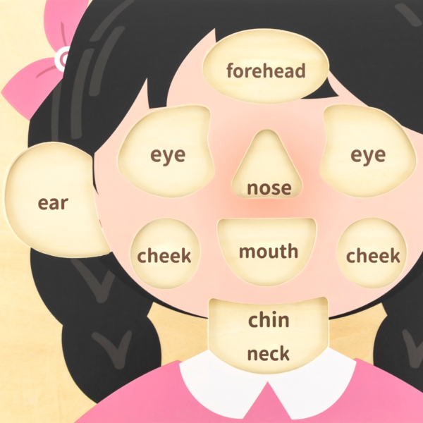 Viga Girls Face, 10 Piece Knob Puzzle, Montessori Wooden Toy, Develops Sensory, Cognitive & Fine Motor Skills, Non-Toxic & Eco-friendly Kids Educational Toy, Suitable for Boys and Girls Aged 18M+