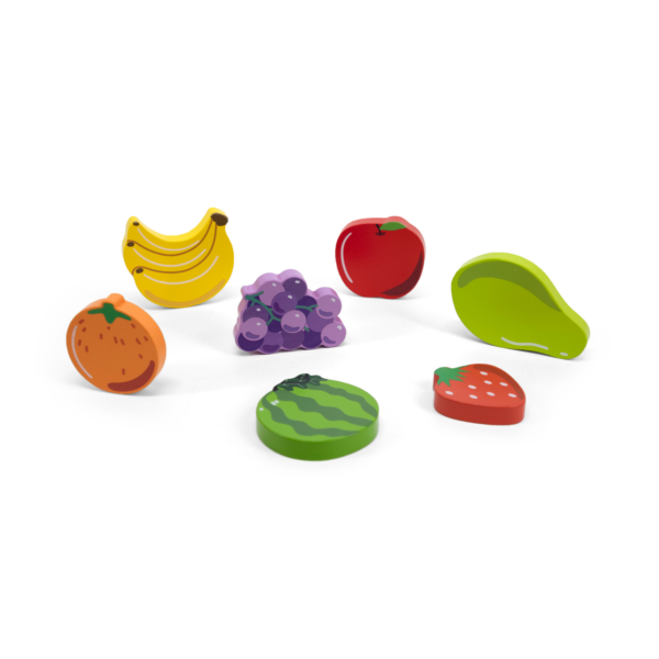 Viga Fruits, 7 Piece Block Puzzle, Montessori Wooden Toy, Develops Sensory, Cognitive & Fine Motor Skills, Non-Toxic & Eco-friendly Kids Educational Toy, Suitable for Boys and Girls Aged 18M+