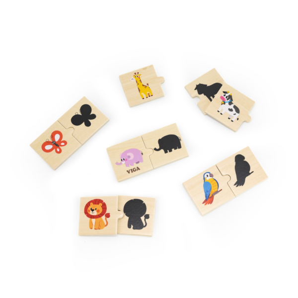 Viga Connecting Game, Matching Shadows, 24 Piece Mix & Match Puzzle, Montessori Wooden Toy, Develops Sensory, Cognitive & Fine Motor Skills, Non-Toxic & Eco-friendly Kids Educational Toy, 18M+