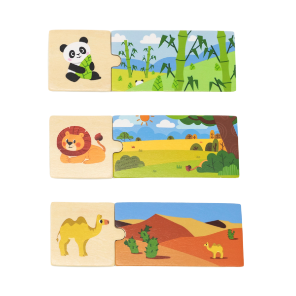 Viga Connecting Game, Animal Homes, 20 Piece Mix & Match Puzzle, Montessori Wooden Toy, Develops Sensory, Cognitive & Fine Motor Skills, Non-Toxic & Eco-friendly Kids Educational Toy, 18M+