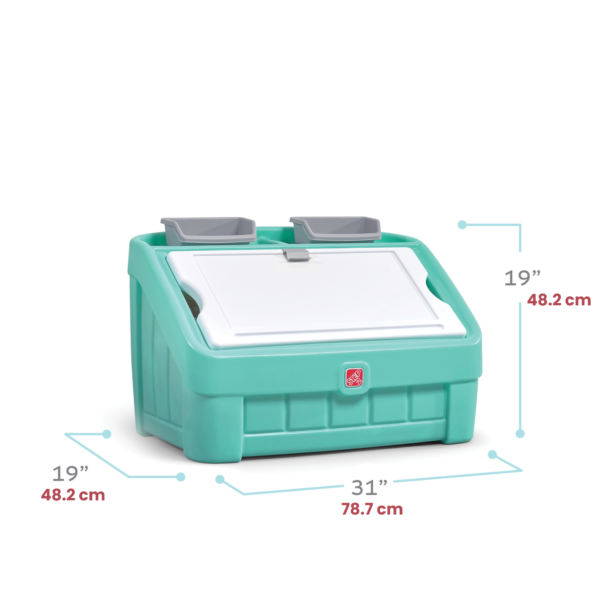 Step2 2 in 1 Toy Box and Art Lid, Multi-Functional Indoor Kids Toy Bin with Clip, 4.5 Cubic Feet Storage Compartment Space, Suitable for Children both Boys and Girls Aged 2+