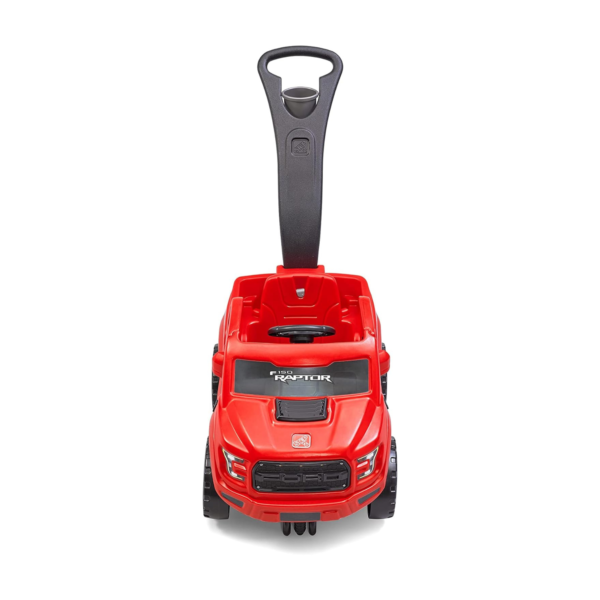 Step2 Ford F-150 Raptor with 360 Degree Turning 2 in 1 Single Seater Kids Push Car, Easy to Store Ride On Toy with Horn, Rear Storage and LED Grill LightSuitable for Children Aged 2.5 + Years, Red